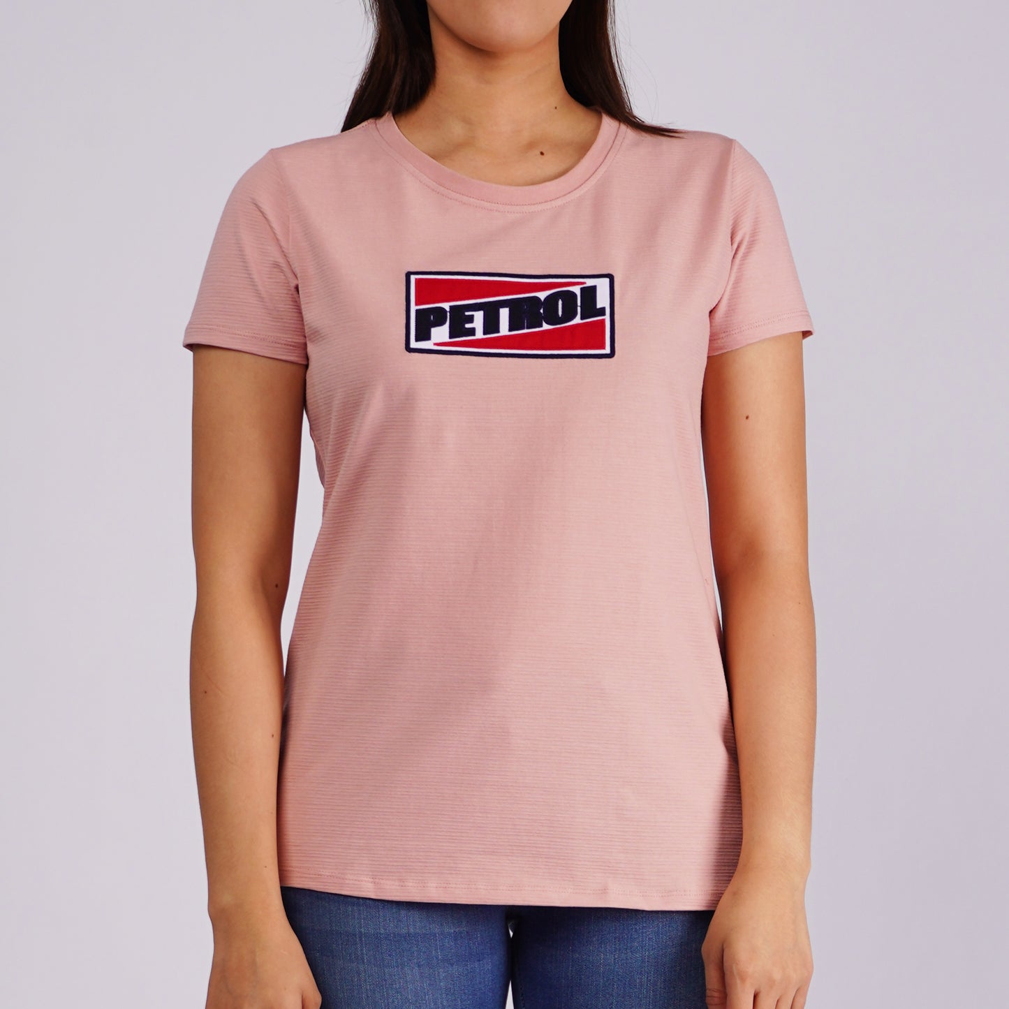 Petrol Ladies Basic Tees Regular Fitting Missed Lycra Fabric 129260 (Dusty Pink)