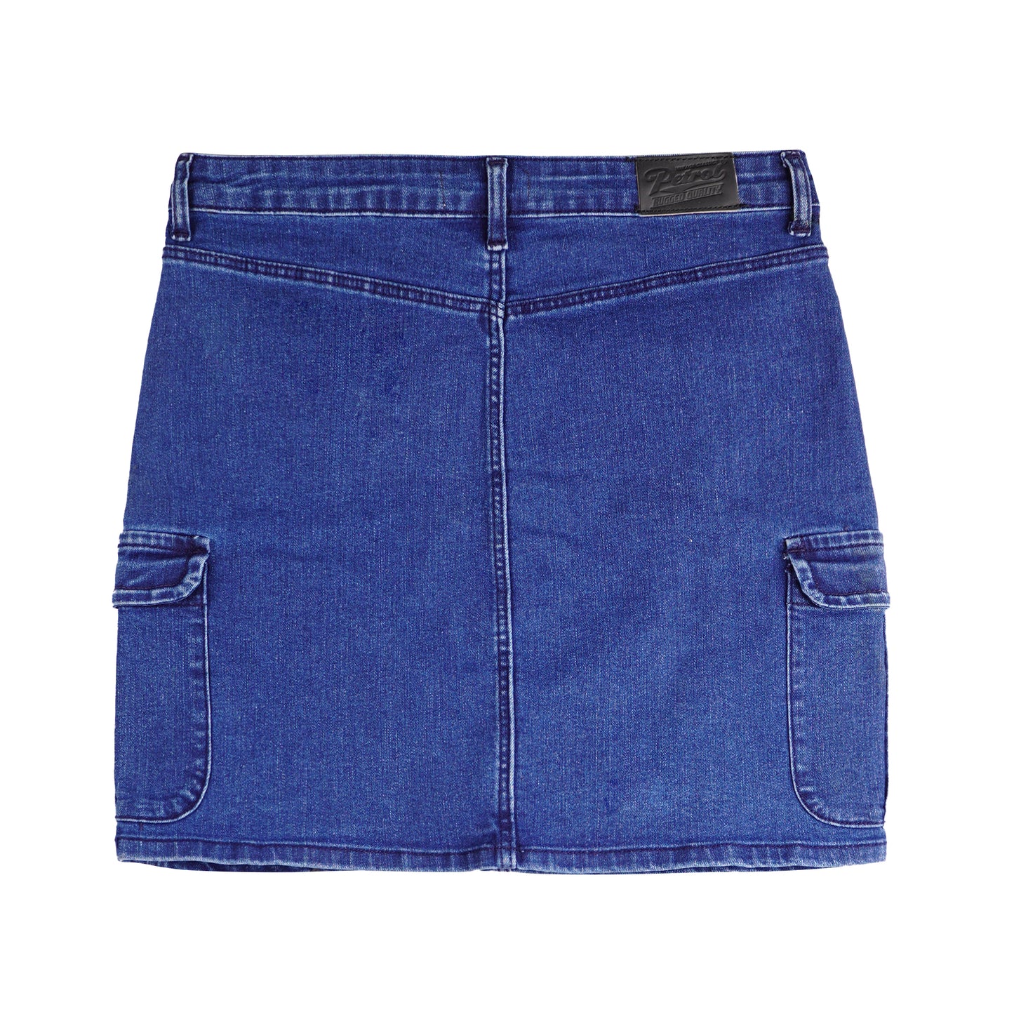 Petrol Ladies Basic Denim Skirt Mid-Waist Enzyme Wash Fabric 155553 (Medium Shade)