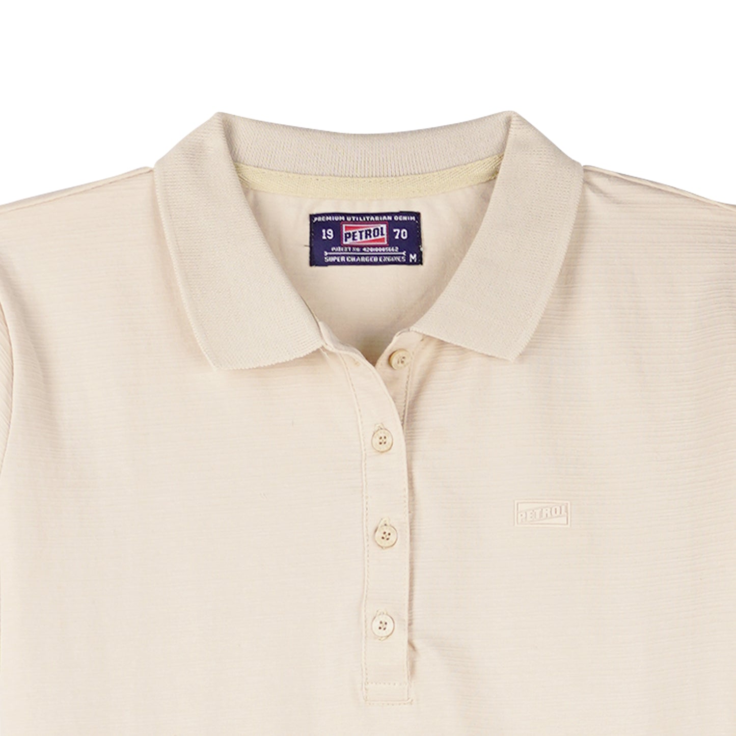 Petrol Ladies Basic Collared Regular Fitting Missed Lycra 116077 (Beige)