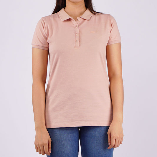 Petrol Ladies Basic Collared Regular Fitting Missed Lycra 116077 (Dusty Pink)