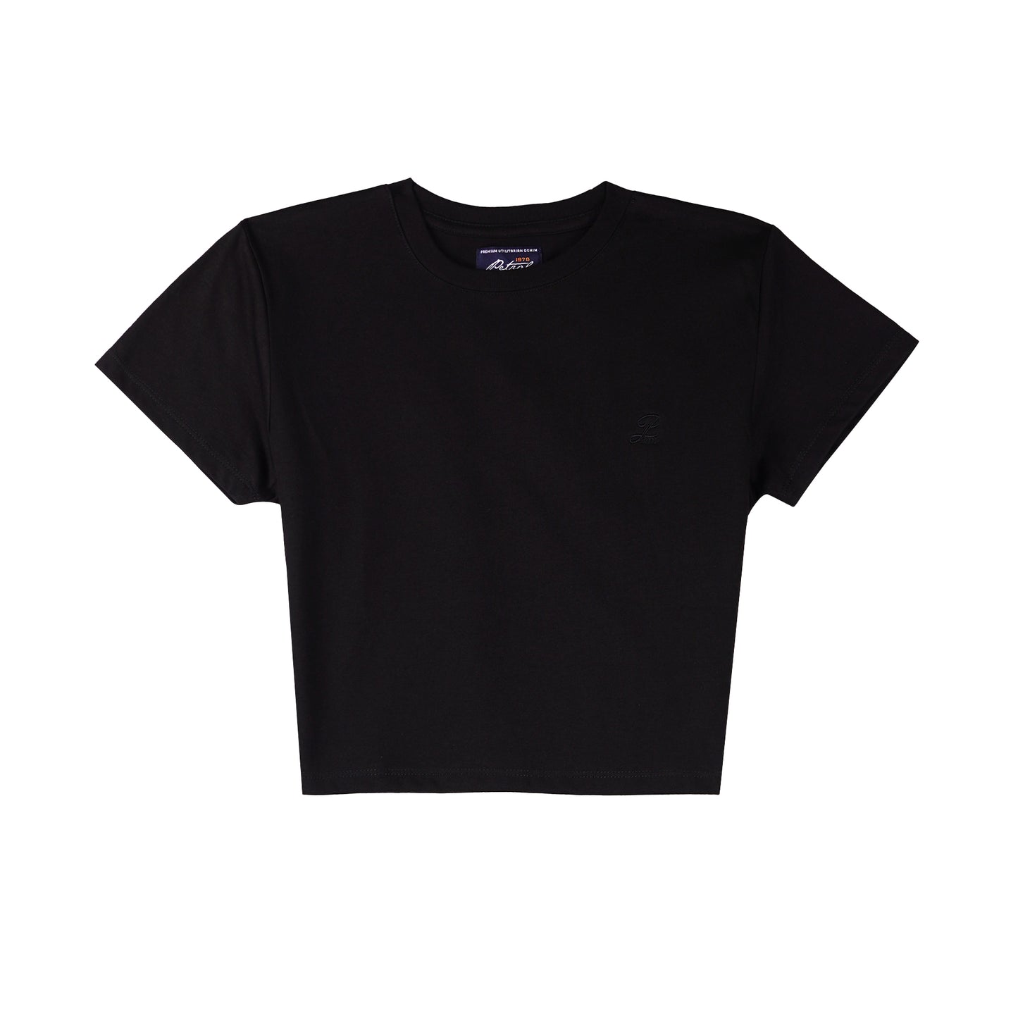 Petrol Ladies Basic Tees Crop Fitting CVC Jersey Fabric 149853 (Black)