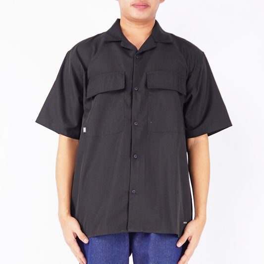 Petrol Men's Basic Woven Shirt Oversized Fitting Woven Fabric 156173 (Black)