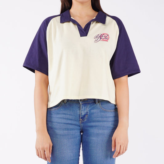 Petrol Ladies Basic Collared Shirt Regular Fitting CVC Jersey Fabric 152816 (Navy)