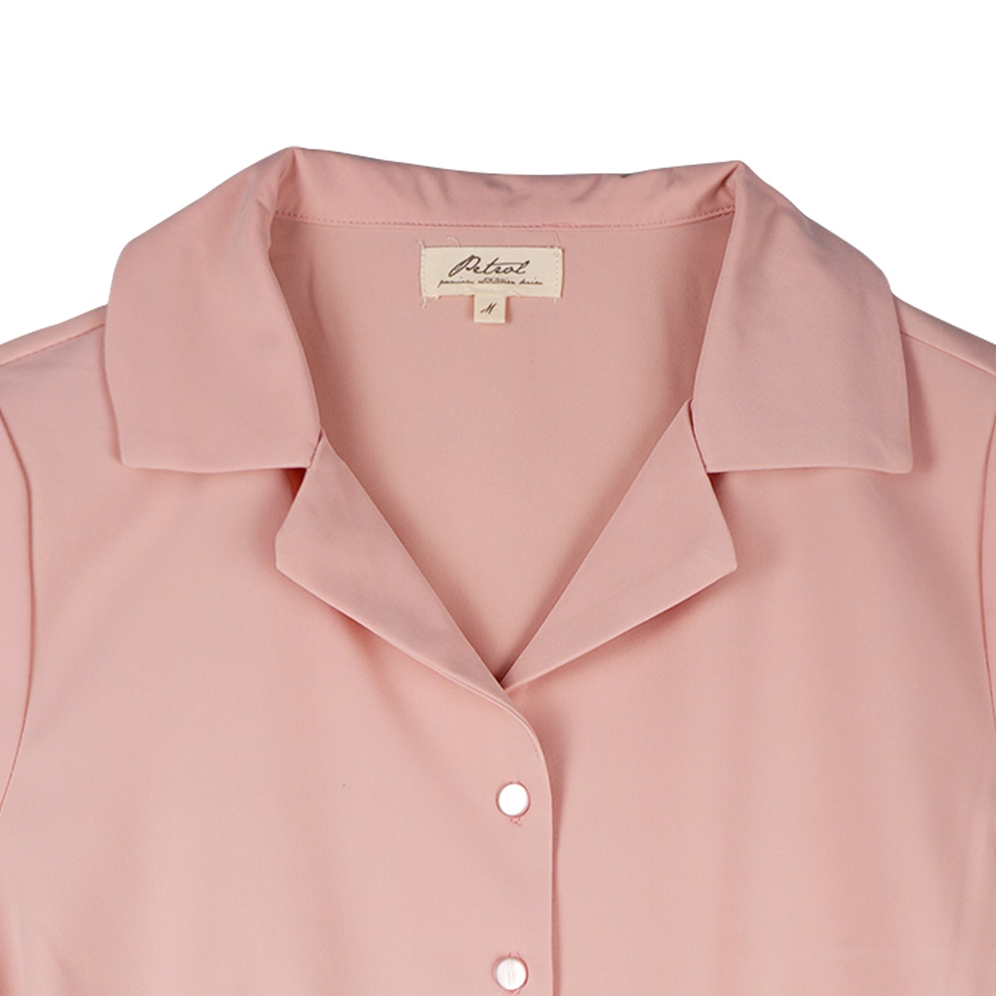 Petrol Ladies Basic Woven Shirt Crop Fitting Woven Fabric 156404 (Dusty Pink)