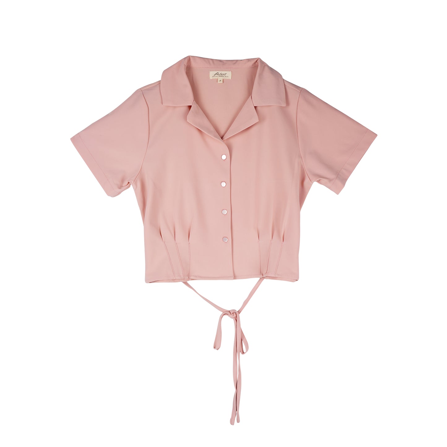 Petrol Ladies Basic Woven Shirt Crop Fitting Woven Fabric 156404 (Dusty Pink)