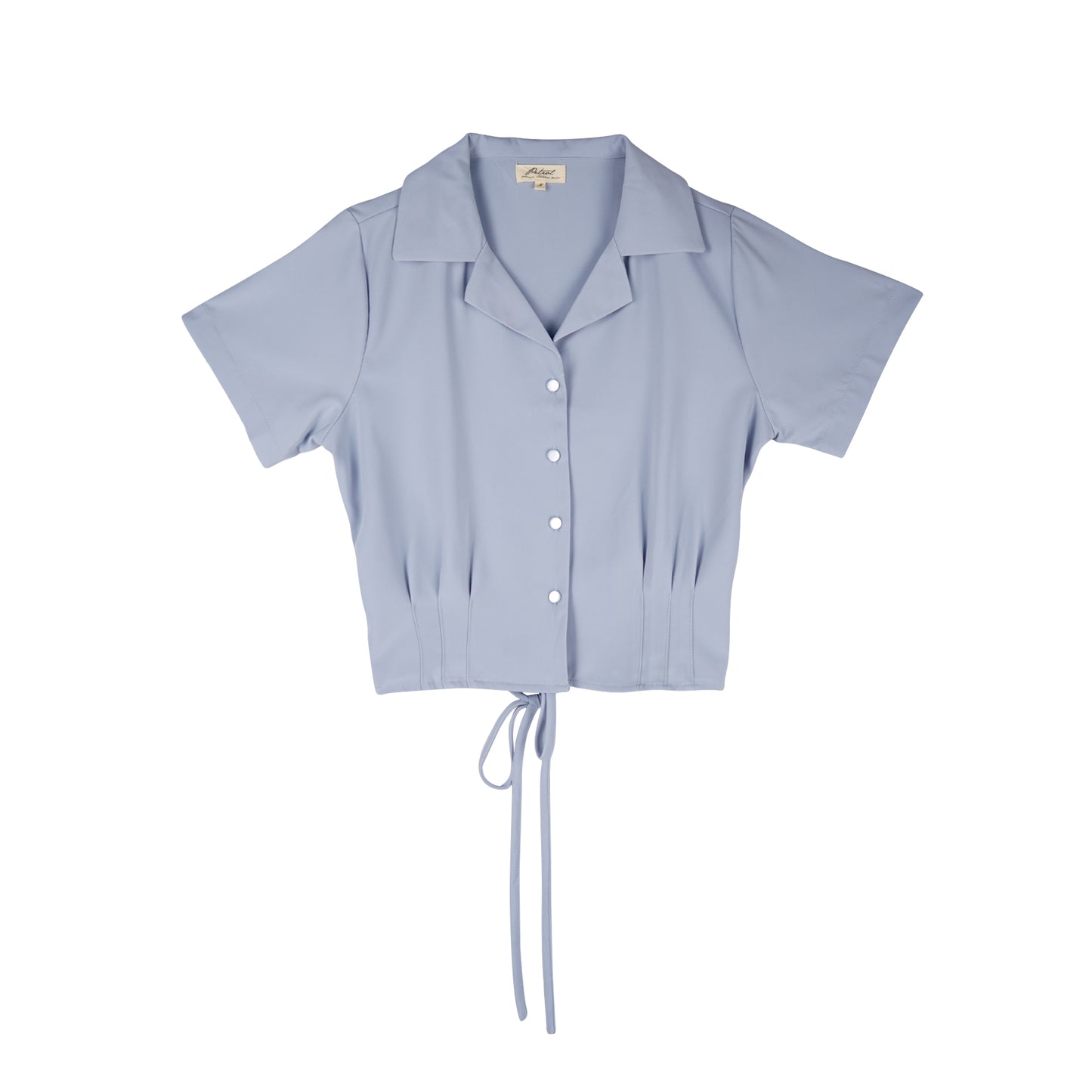 Petrol Ladies Basic Woven Shirt Crop Fitting Woven Fabric 156404 (Smoke Blue)