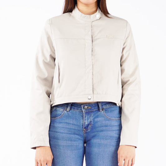 Petrol Ladies Basic Jacket Crop Fitting Twill Fabric 164172 (Cream)