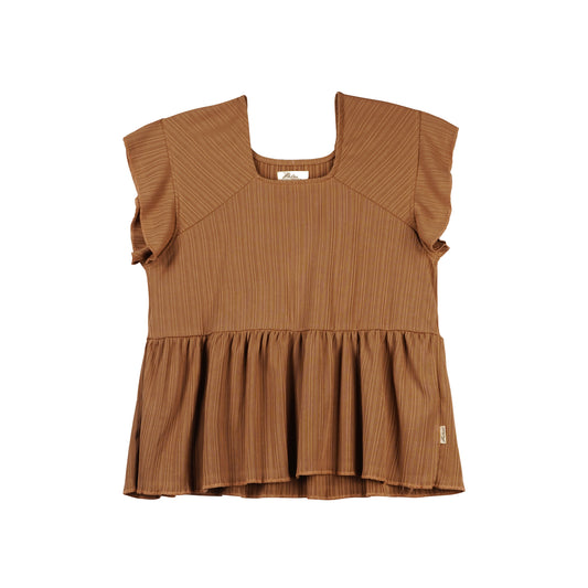 Petrol Ladies Basic Tees Boxy Fitting Ribbed Fabric 159506-U (Light Brown)