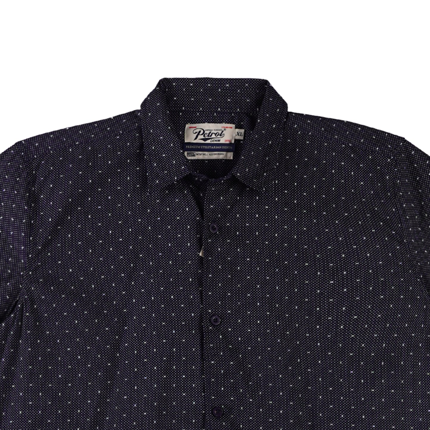 Petrol Men's Basic Woven Shirt Slim Fitting Poplin Fabric 161871 (Navy)