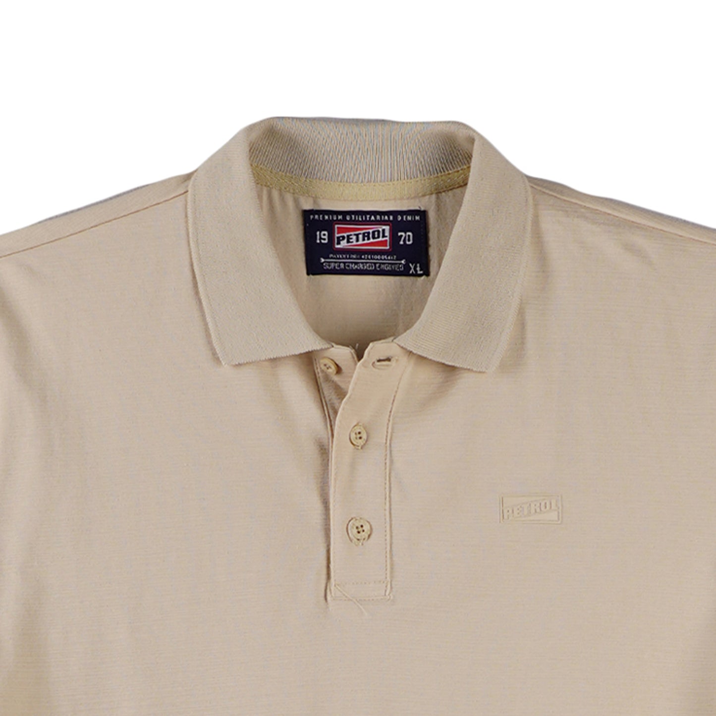 Petrol Men's Basic Collared Shirt Slim Fitting Missed Lycra Fabric 116280 (Beige)