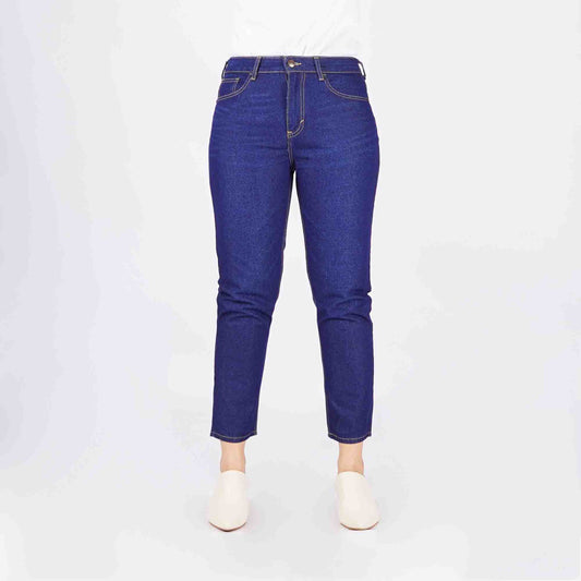 Petrol Ladies Basic Denim Boyfriend Jeans Mid-Rise Rinse Wash Fabric 167664 (Dark Shade)