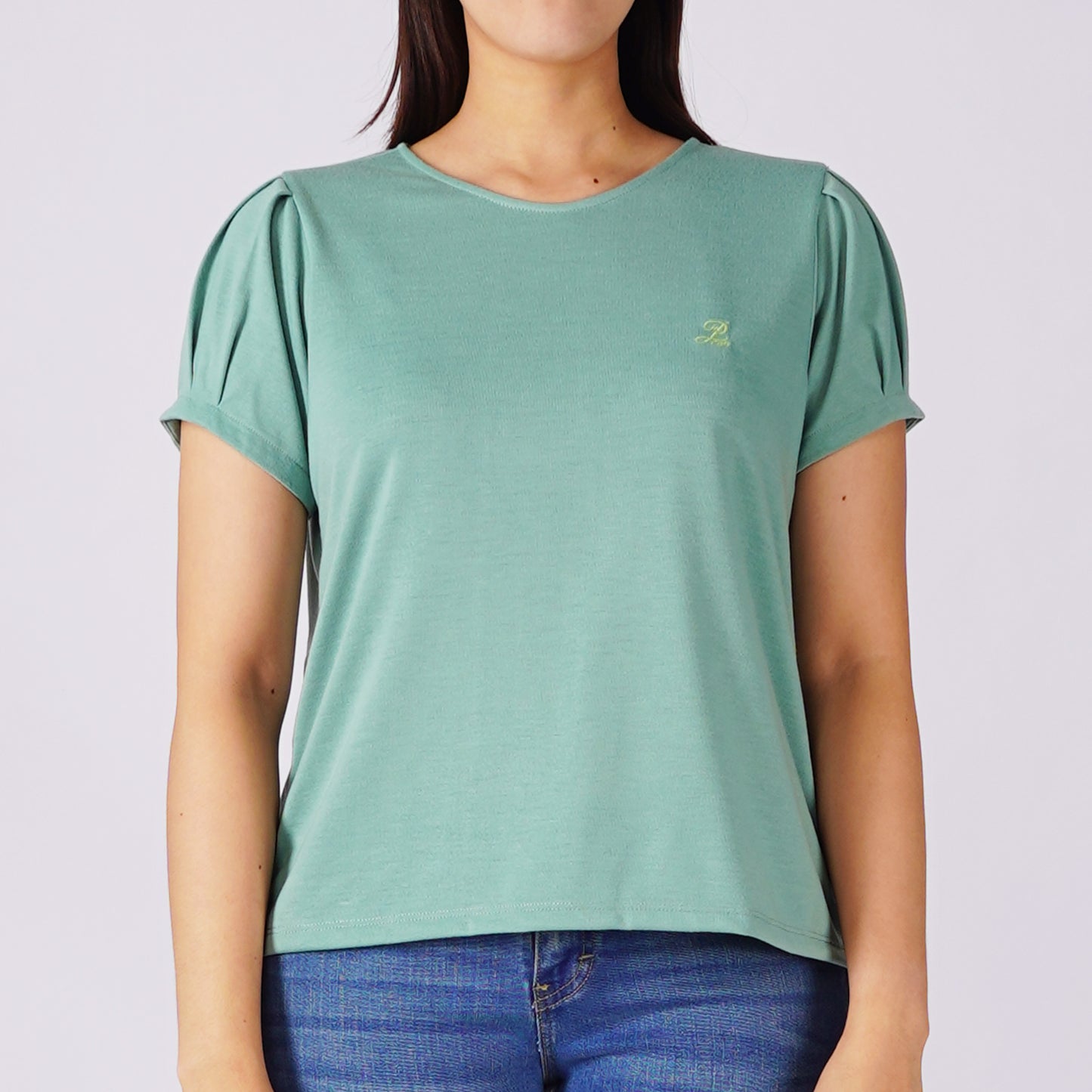 Petrol Ladies Basic Tees Boxy Fitting CVC Jersey Fabric 155891-U (Green)