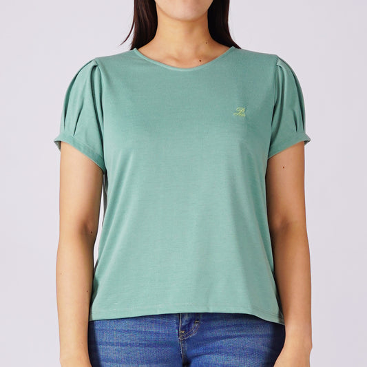 Petrol Ladies Basic Tees Boxy Fitting CVC Jersey Fabric 155891-U (Green)