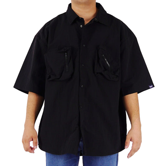 Petrol Men's Basic Woven Shirt Oversized Fitting 178633 (Black)