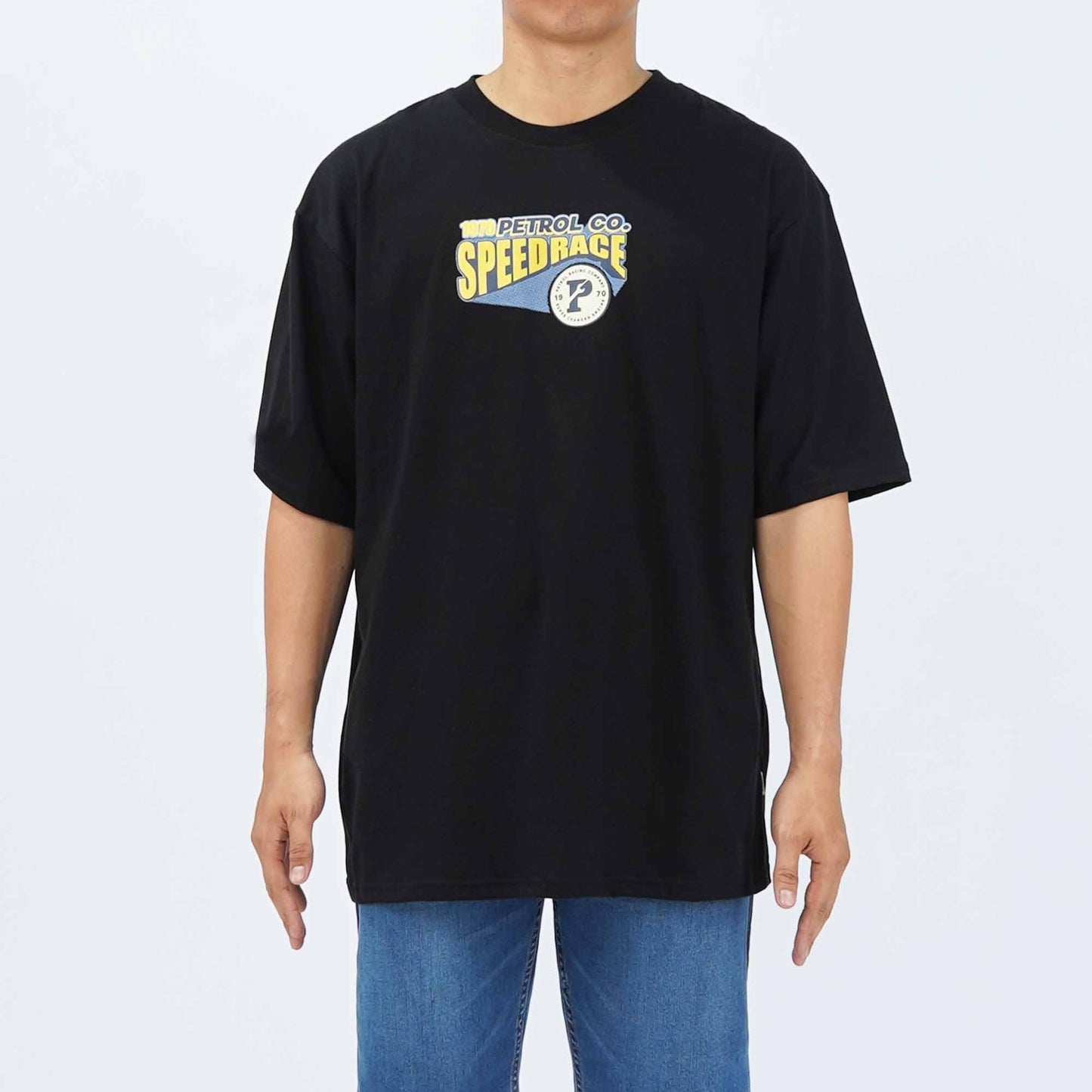 Petrol Men's Basic Tees Oversized Fitting 178528-U (Black)