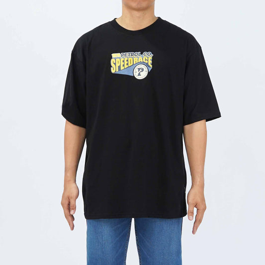 Petrol Men's Basic Tees Oversized Fitting 178528-U (Black)