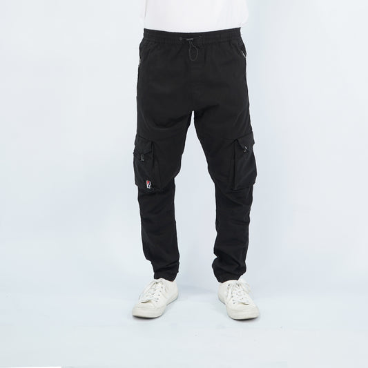Petrol Men's Basic Non-Denim Cargo Pants Mid-Rise 177193 (Black)