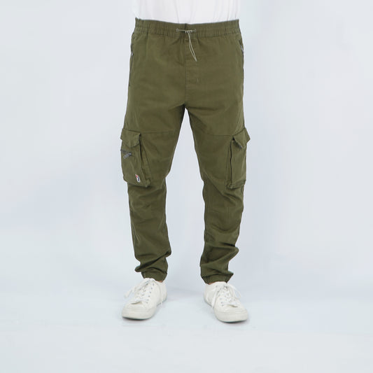 Petrol Men's Basic Non-Denim Cargo Pants Mid-Rise 177193 (Dark Fatigue)