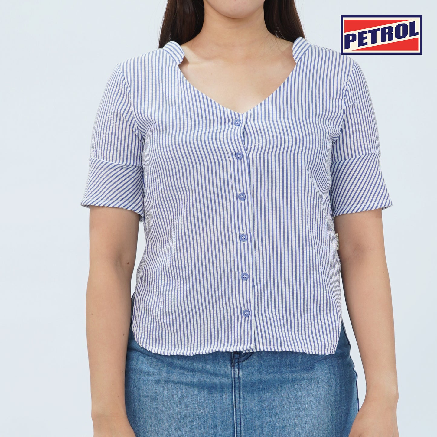 Petrol Ladies Basic Woven Shirt Regular Fitting 168017 (Blue)