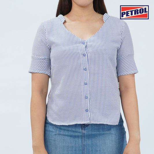 Petrol Ladies Basic Woven Shirt Regular Fitting 168017 (Blue)