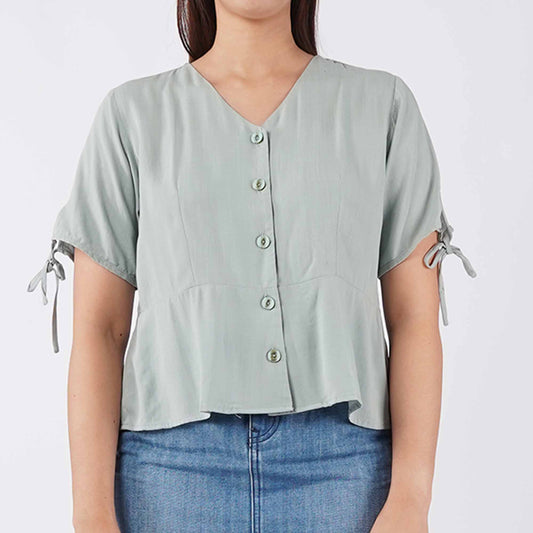 Petrol Ladies Basic Woven Shirt Boxy Fitting 159283 (Green)