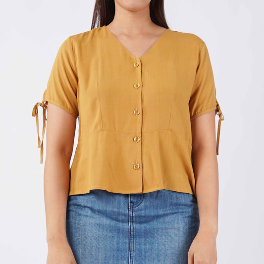 Petrol Ladies Basic Woven Shirt Boxy Fitting 159283 (Brown)