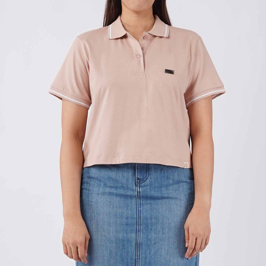 Petrol Ladies Basic Collared Shirt Boxy Crop Fitting 180231-U (Dusty Pink)