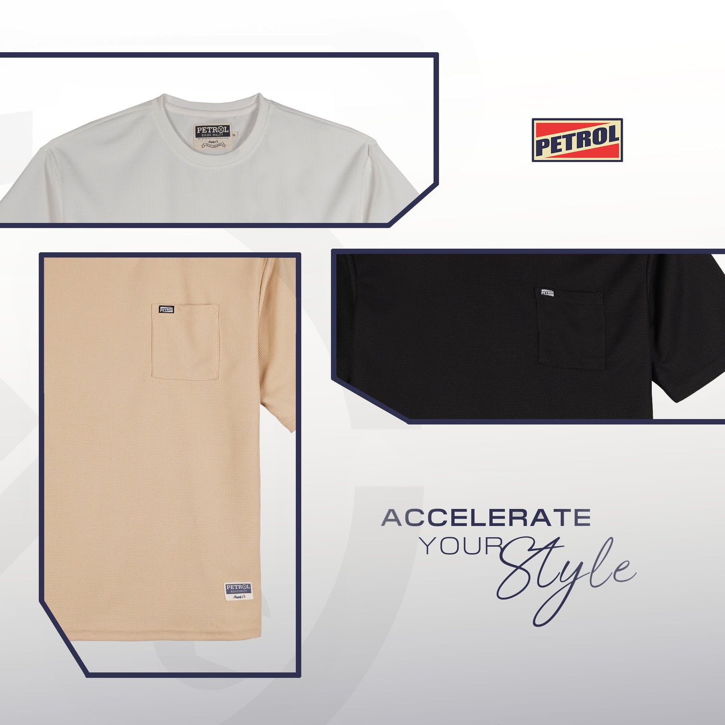 Petrol Men's Basic Tees Oversized Fitting 170491-U (White)