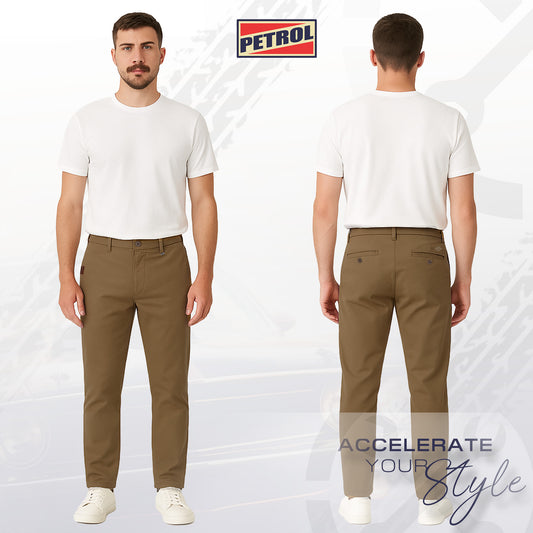 Petrol Men's Basic Non-Denim Chino Pants Mid-Rise Fitting 185159-U (Khaki)