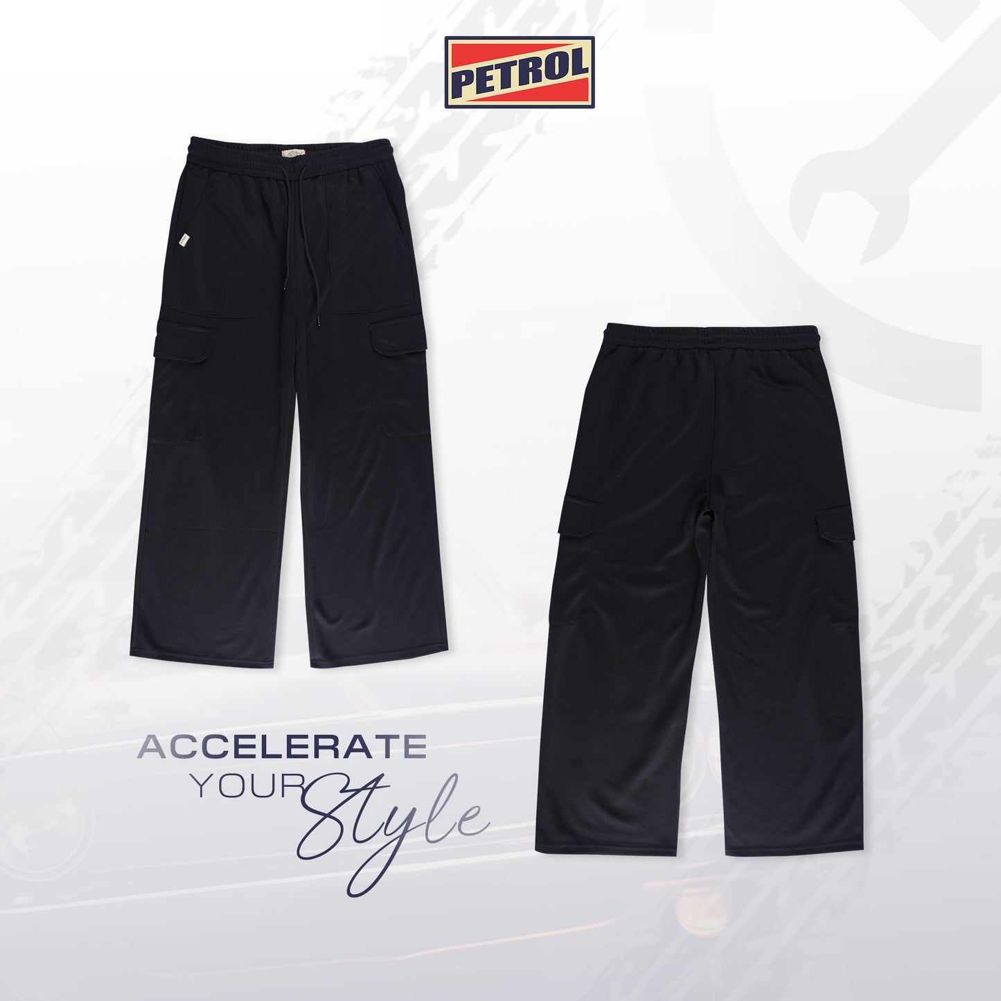 Petrol Ladies Basic Non-Denim Cargo Pants Mid-Rise 192338 (Black)