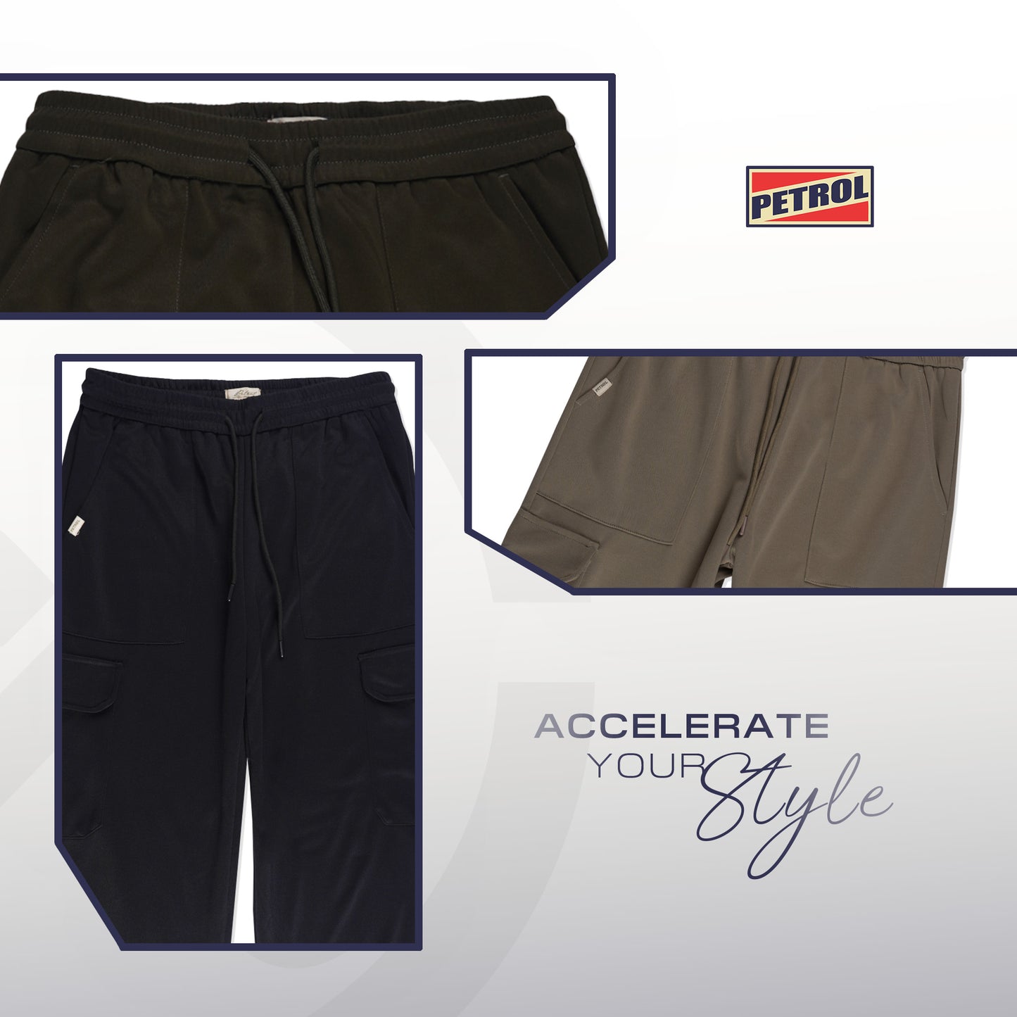 Petrol Ladies Basic Non-Denim Cargo Pants Mid-Rise 192338 (Fatigue)