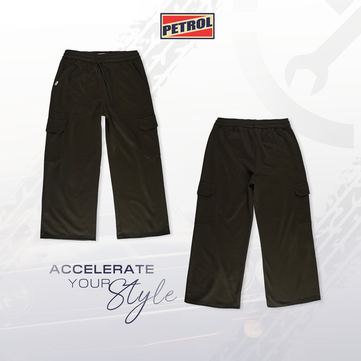 Petrol Ladies Basic Non-Denim Cargo Pants Mid-Rise 192338 (Fatigue)