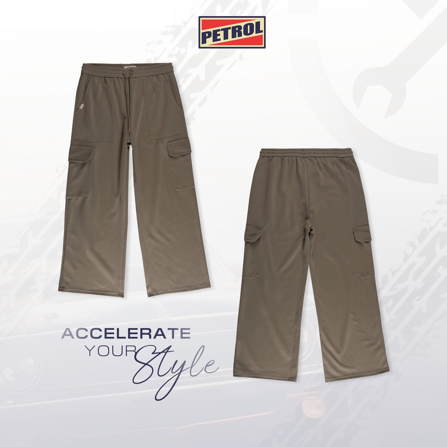 Petrol Ladies Basic Non-Denim Cargo Pants Mid-Rise 192338 (Khaki)