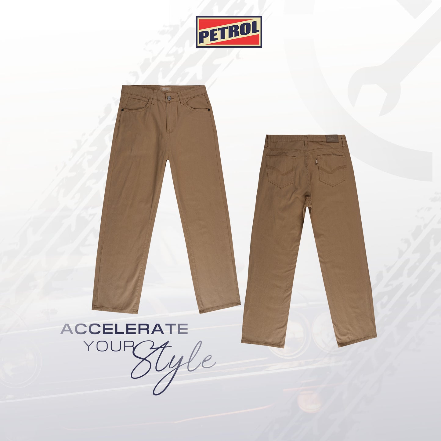 Petrol Ladies Basic Denim Colored Pants Mid-Rise 182749 (Khaki)