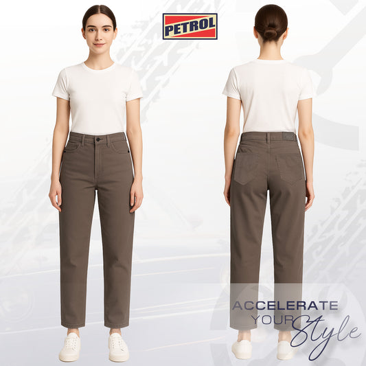 Petrol Ladies Basic Denim Colored Pants Mid-Rise 182742 (Brown)