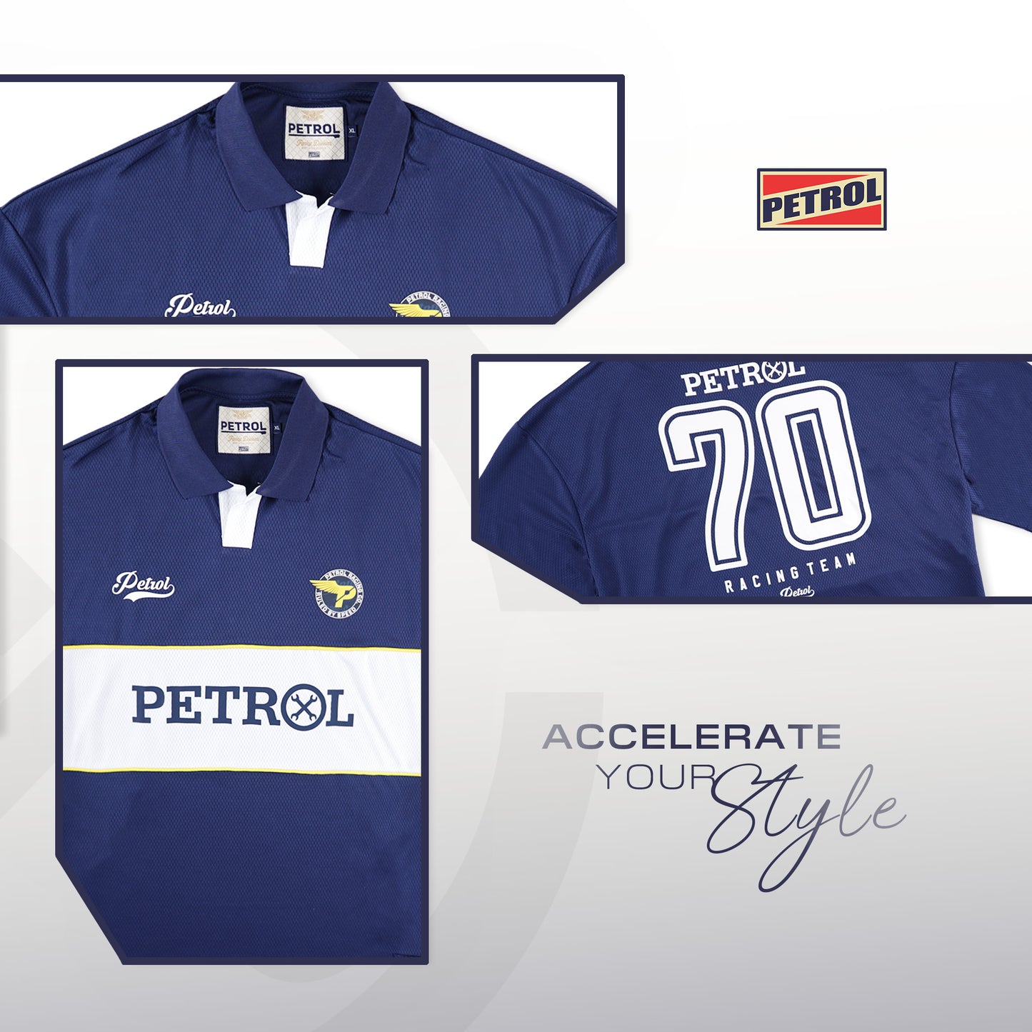 Petrol Men's Basic Collared Shirt Oversized Fitting 178107 (Navy)