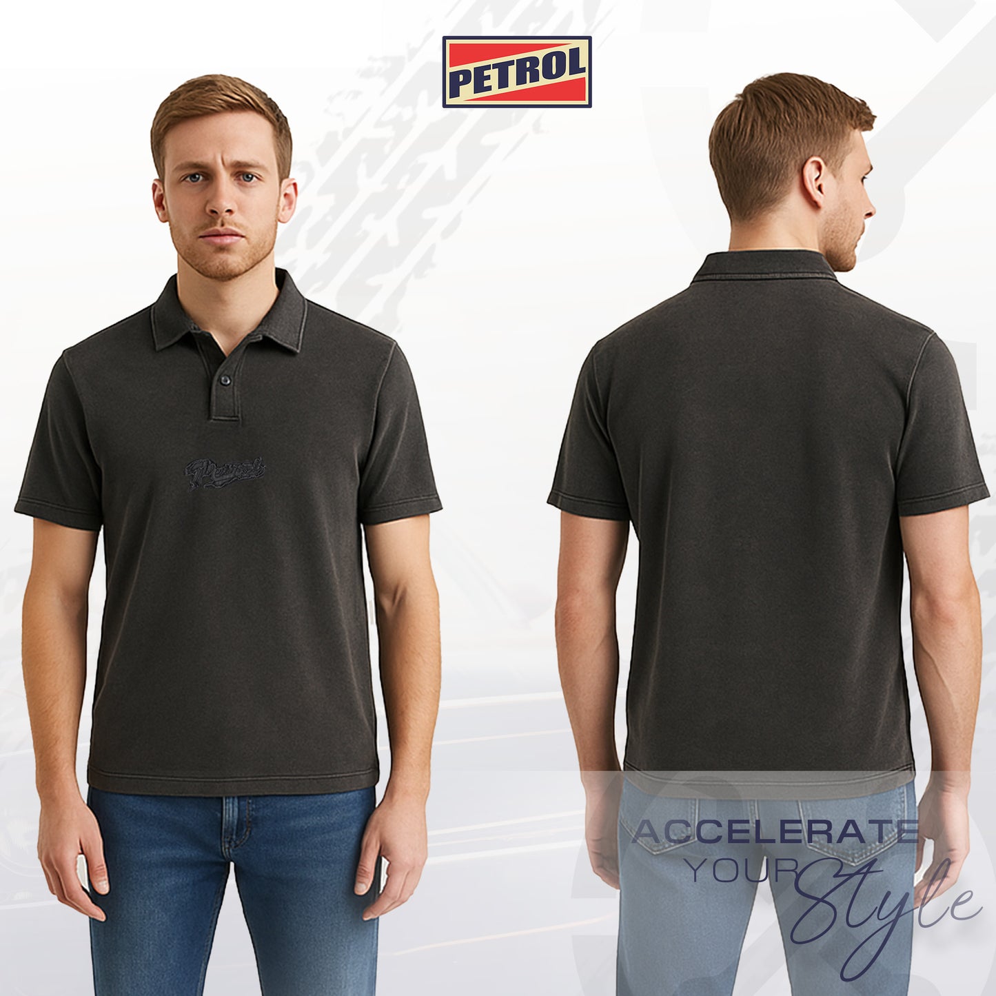 Petrol Men's Basic Collared Shirt Boxy Fitting 172519 (Acid Wash)