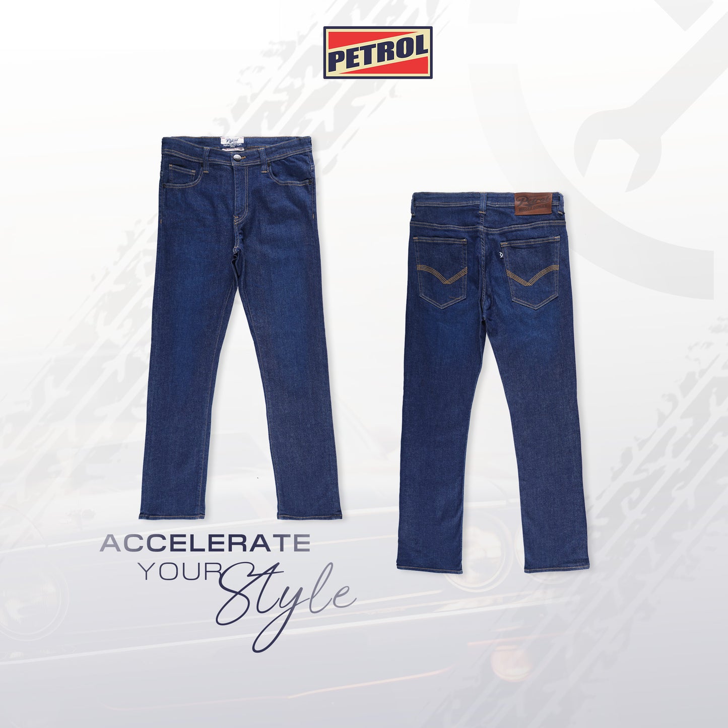 Petrol Men's Basic Denim Pants Mid Rise Skinny Fitting 184441 (Dark Shade)