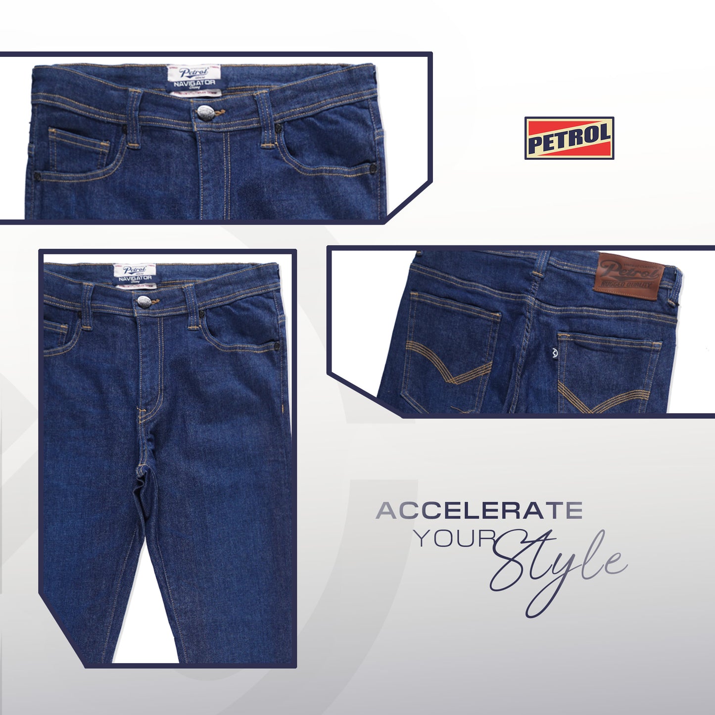 Petrol Men's Basic Denim Pants Mid Rise Skinny Fitting 184441 (Dark Shade)