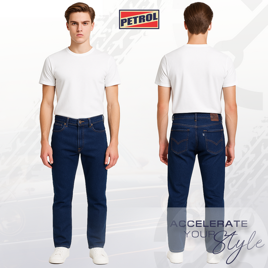 Petrol Men's Basic Denim Pants Mid Rise Skinny Fitting 184441 (Dark Shade)