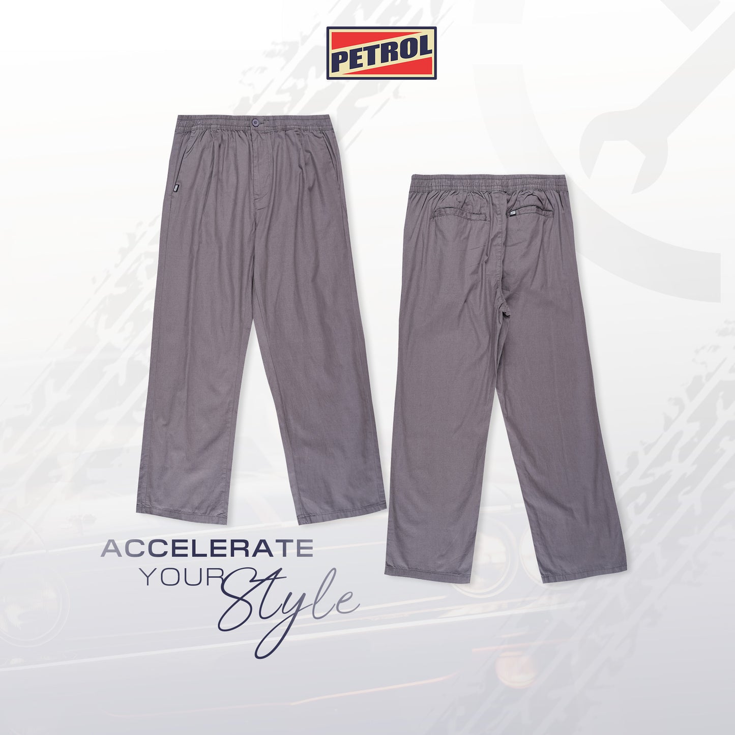 Petrol Men's Basic Non-Denim Trouser Mid Rise Fitting 190494 (Dark Gray)