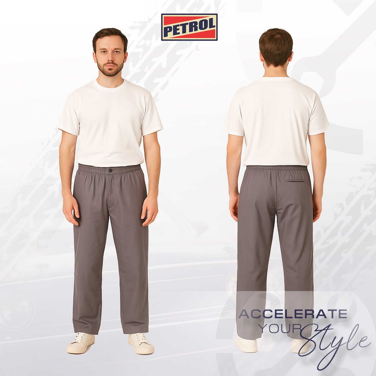 Petrol Men's Basic Non-Denim Trouser Mid Rise Fitting 190494 (Dark Gray)