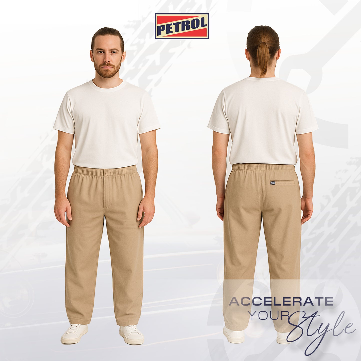 Petrol Men's Basic Non-Denim Trouser Mid Rise Fitting 190494 (Khaki)