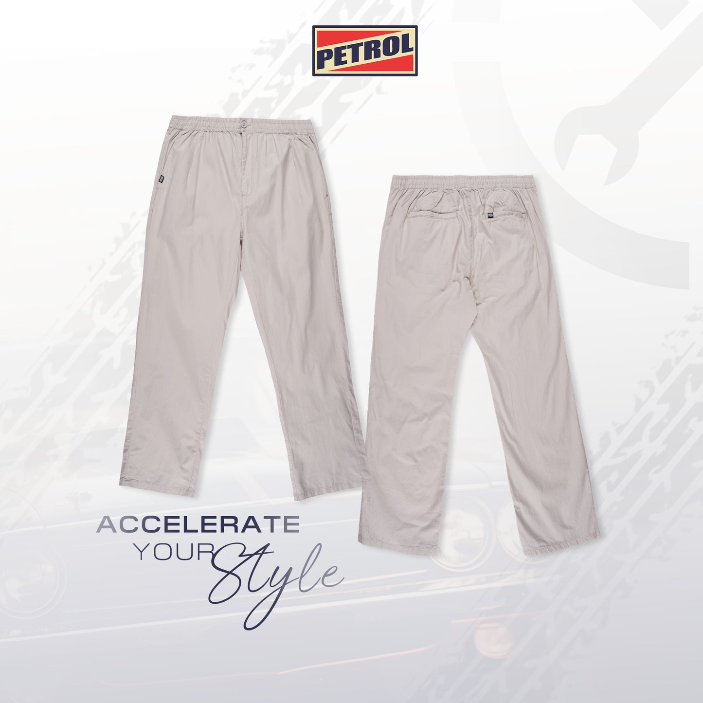 Petrol Men's Basic Non-Denim Trouser Mid Rise Fitting 190494 (Light Gray)