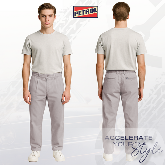Petrol Men's Basic Non-Denim Trouser Mid Rise Fitting 190494 (Light Gray)