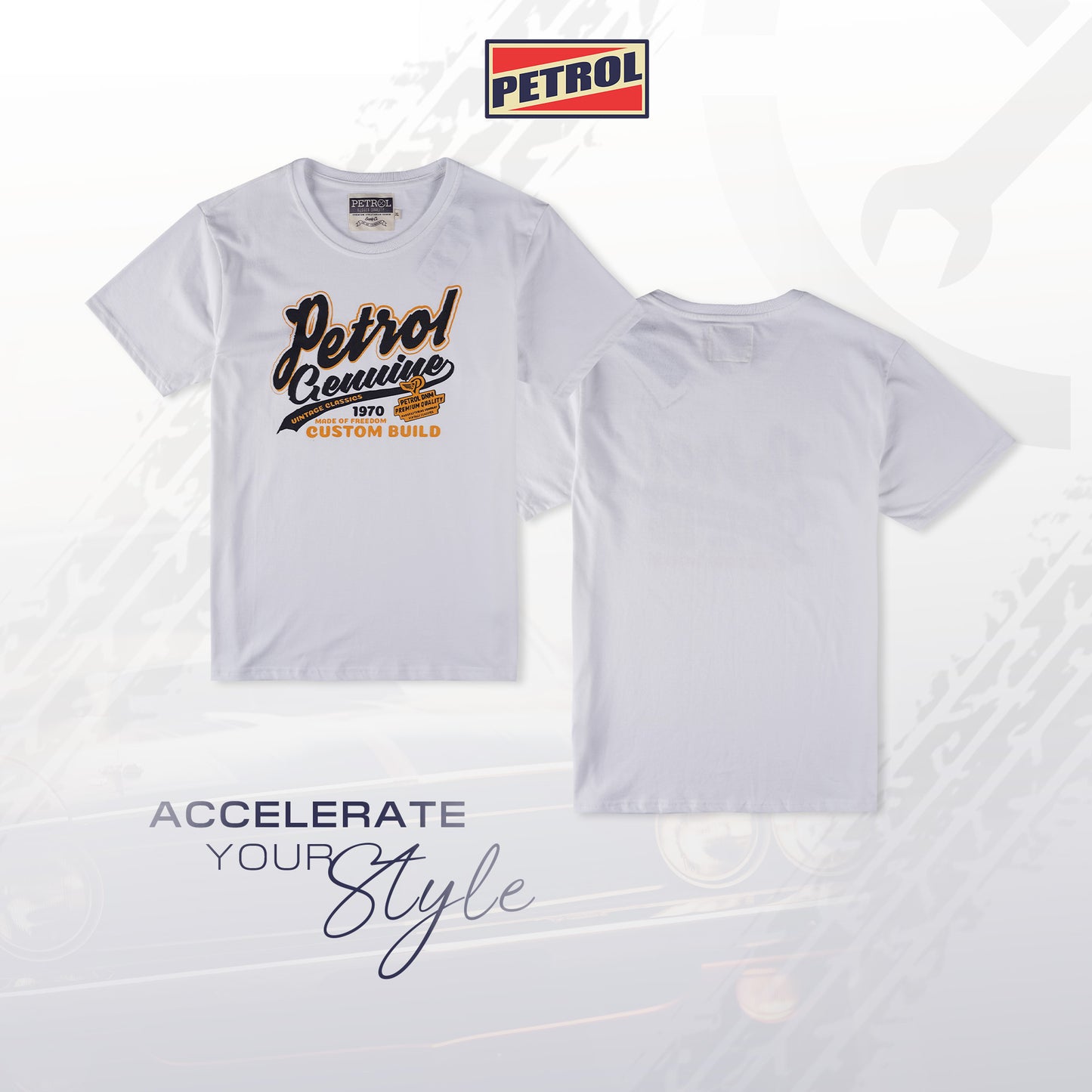 Petrol Men's Basic Tees Slim Fitting 188984-U (White)