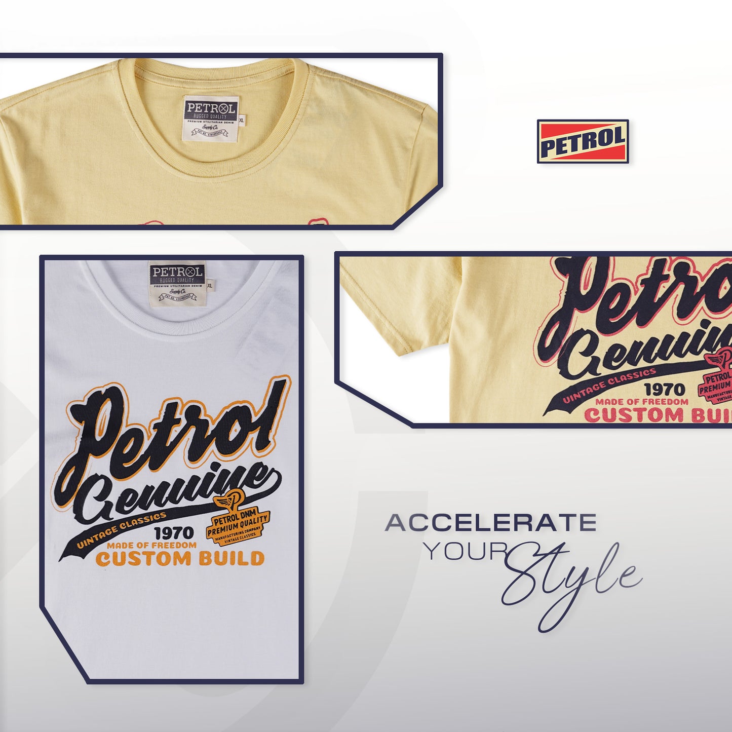 Petrol Men's Basic Tees Slim Fitting 188984-U (White)