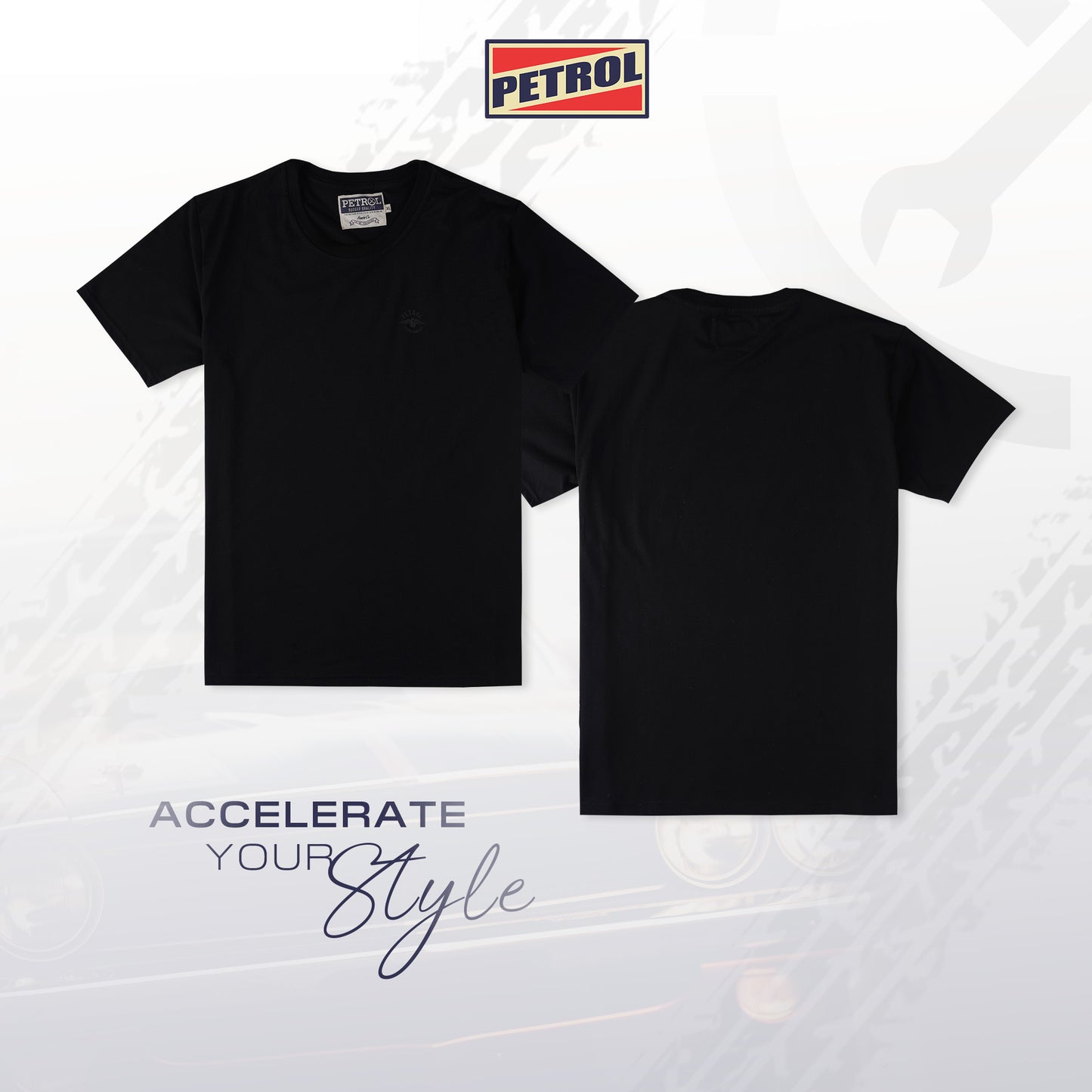 Petrol Men's Basic Tees Slim Fitting 193052-U (Black)