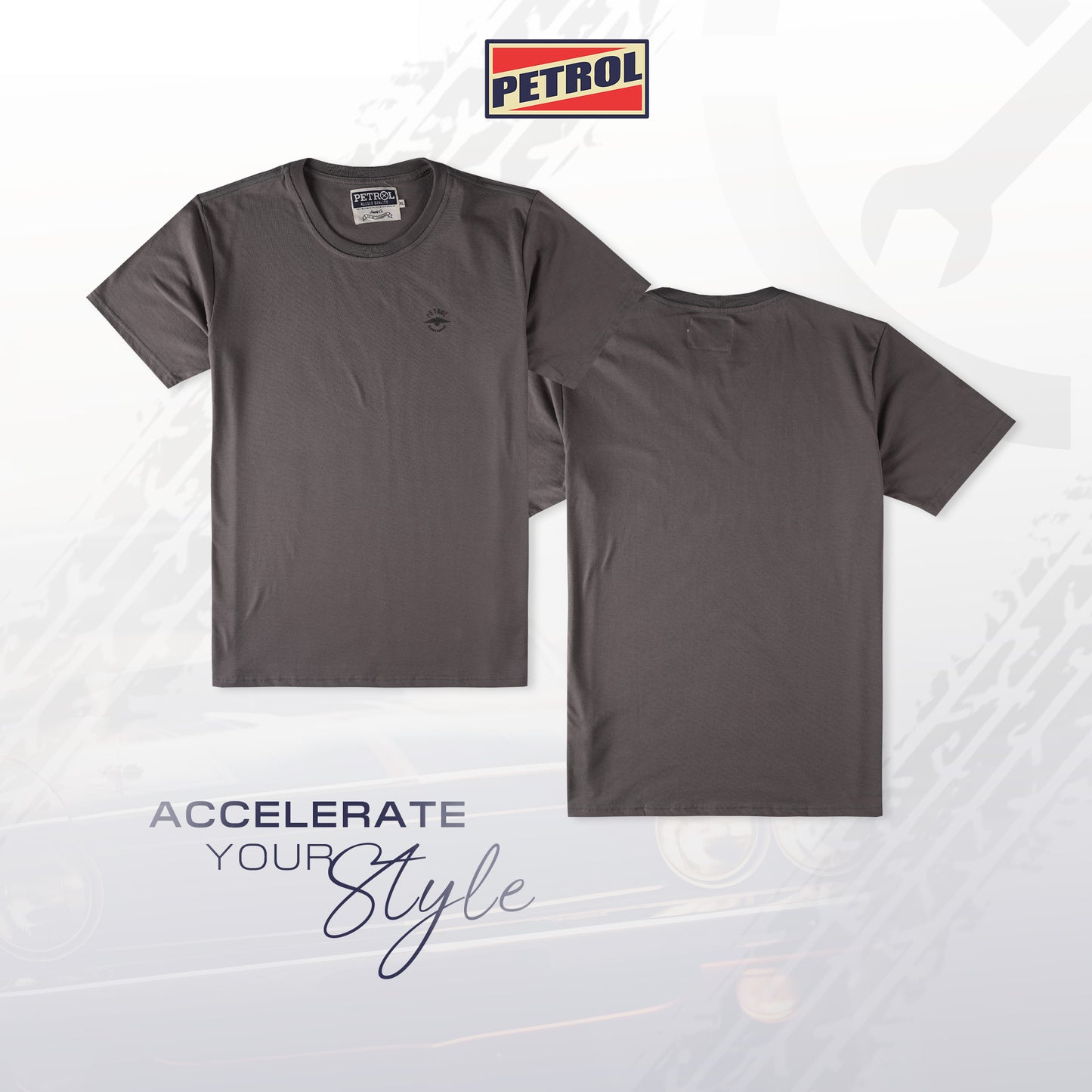 Petrol Men's Basic Tees Slim Fitting 193052-U (Faded Metal)