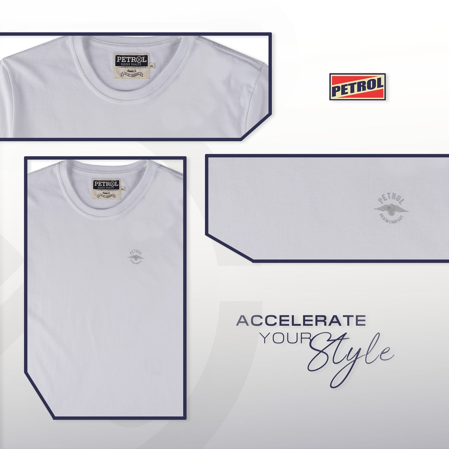 Petrol Men's Basic Tees Slim Fitting 193077-U (White)